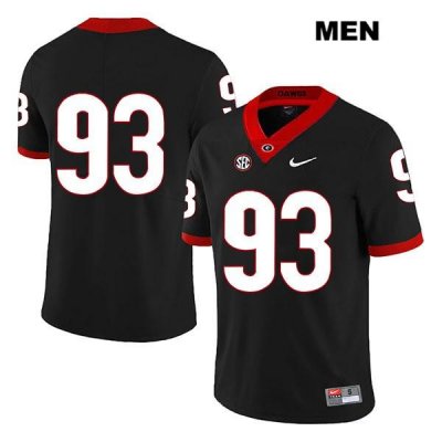 Men's Georgia Bulldogs NCAA #93 Bill Rubright Nike Stitched Black Legend Authentic No Name College Football Jersey HHY1854LZ